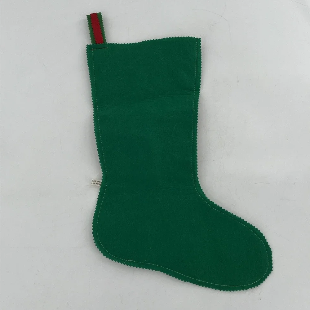 Vintage Kurt Adler Felt Christmas Stocking Snowman Handcrafted Stitch Korea, 20